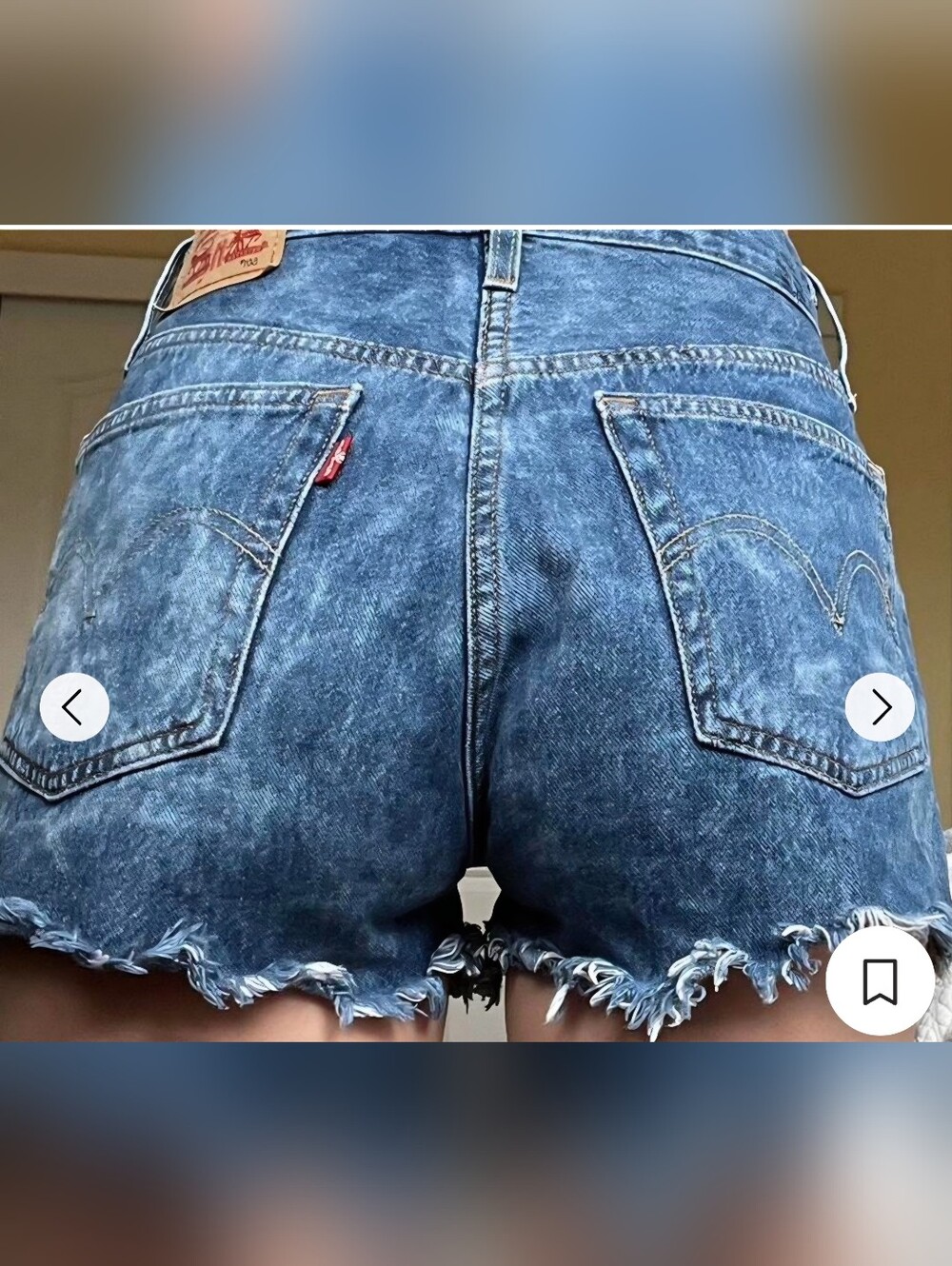 Levi's 501 Distress Wash High-Rise Denim Shorts (Size W31)